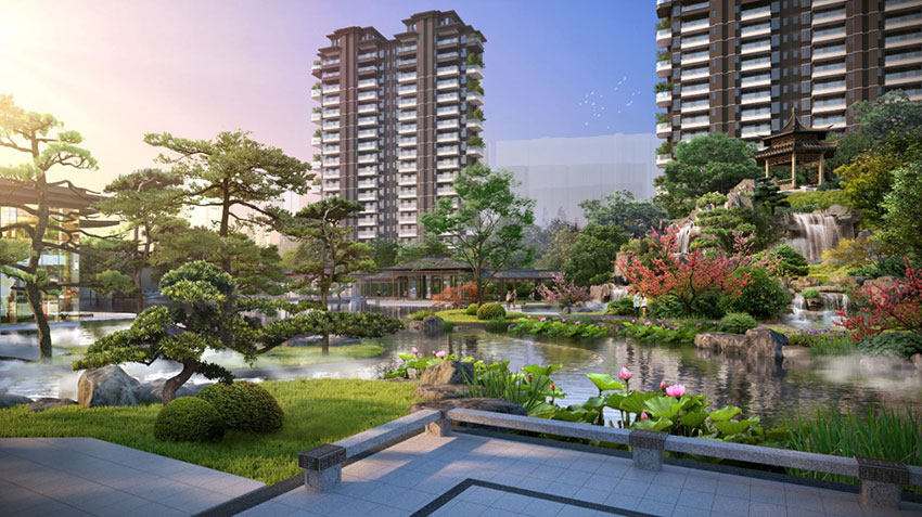 新水云轩桃花源二期项目位于祁东县高铁新区圣云大道与黄星路交汇处