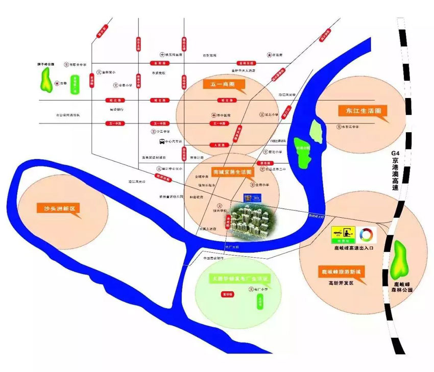 台北帝宝项目位于耒阳市西湖东路与金南路交汇处（和谐花园往东80米）