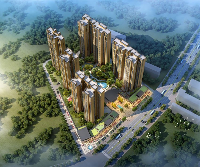 时代央著项目位于耒阳市迎宾大道与神农北路交汇处西北角