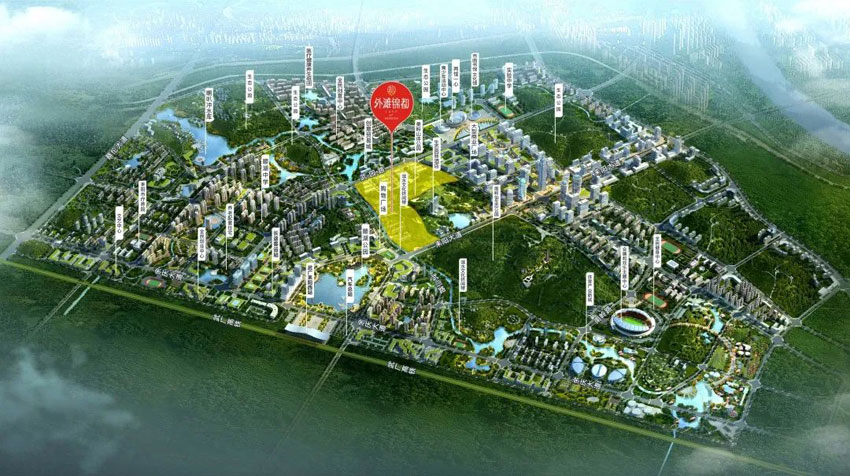 外滩锦都项目位于耒阳大道与顺湖公园交汇处