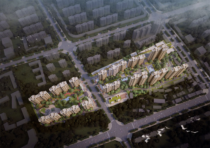 大汉龙城项目位于耒阳市五里牌街道107国道旁（金华二校斜对面）