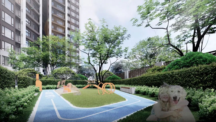 山水华庭项目位于耒阳市西湖南路樟隍岭公园对面