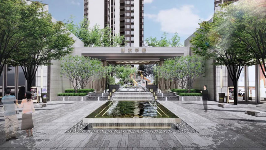 山水华庭项目位于耒阳市西湖南路樟隍岭公园对面