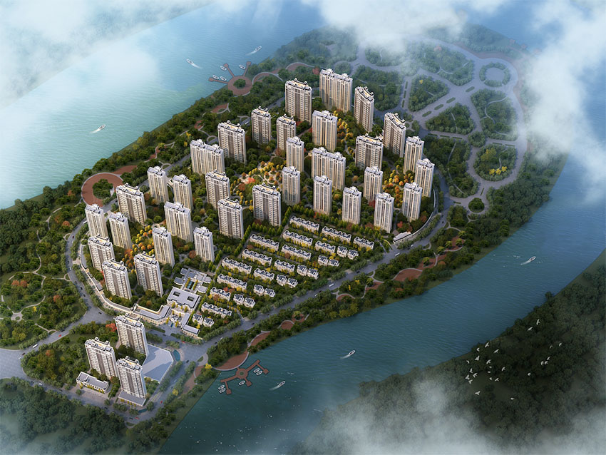 华毅半岛项目位于耒阳市水东江街道铜锣洲（杜甫学校正门向北200米）