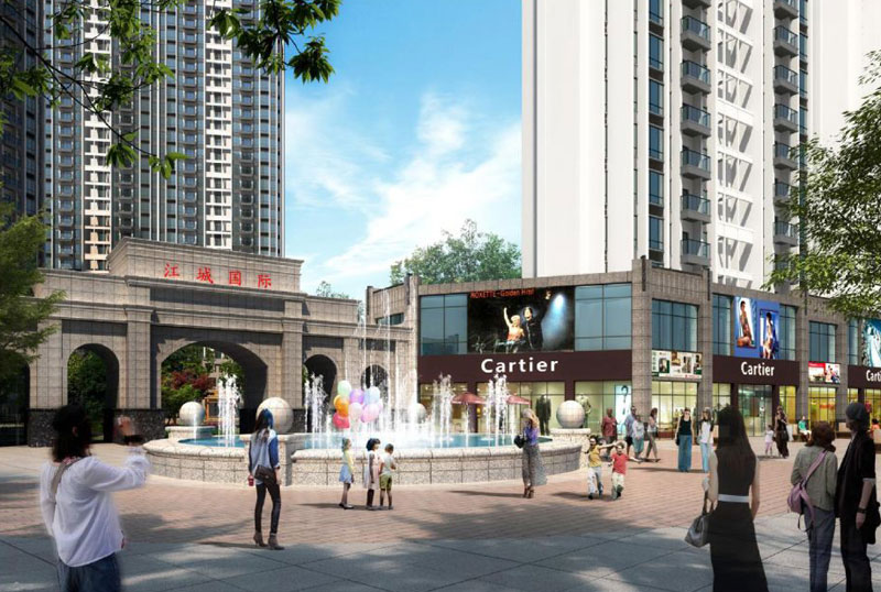 江城国际项目位于耒阳市迎宾大道与德泰隆路交汇处