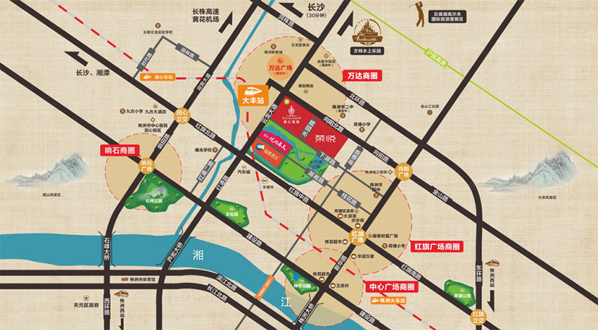 香江悦府项目位于云龙示范区云龙大道与向阳北路交汇处（水竹湖公园旁）