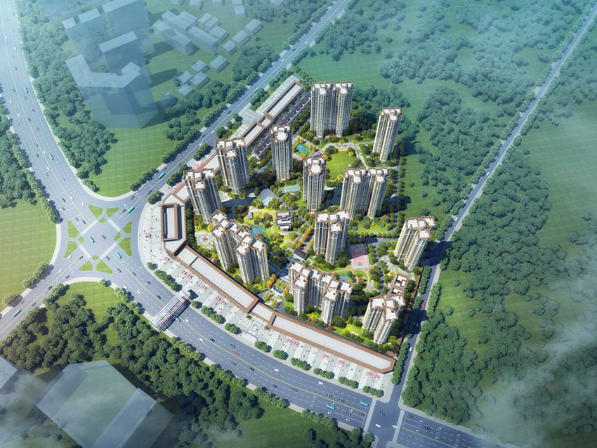 玫瑰园二期项目位于茶陵三公里红绿灯犀城大道与炎帝大道交界处