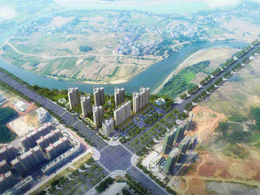 聚龙九号项目位于迎宾大道与攸水大道交汇处