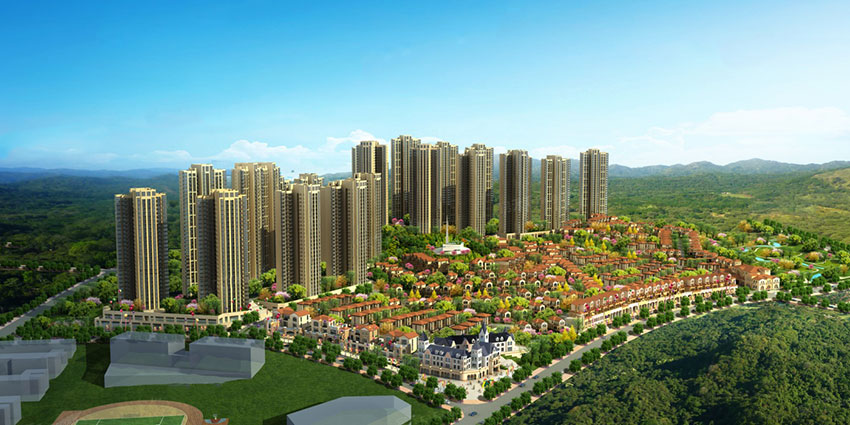 蓝谷国际项目位于渌口区芦淞区董家塅青龙湾蓝谷小镇