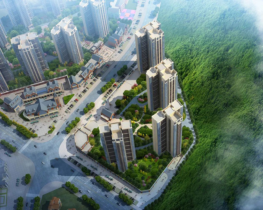 江山公馆项目位于株洲市青龙湾第五代建筑营销会馆