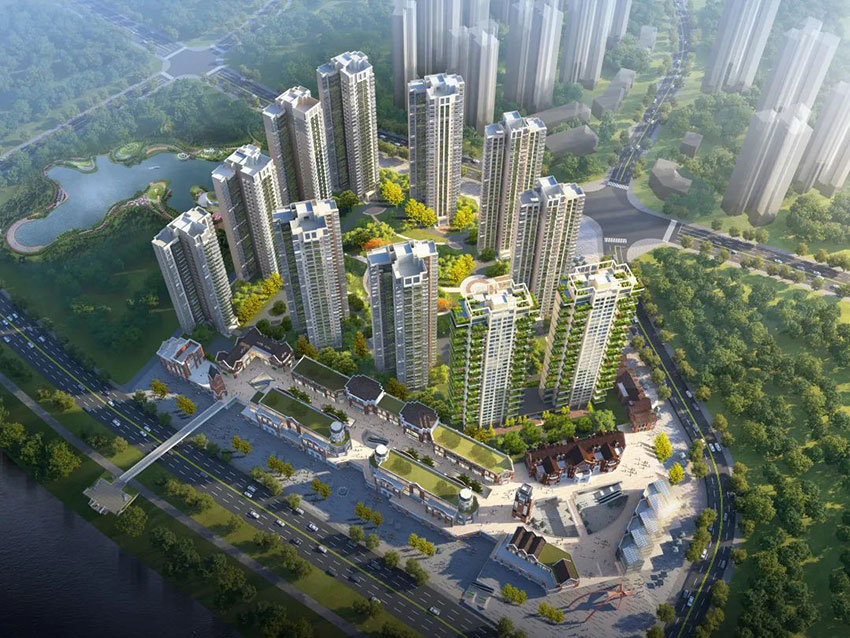 滨江国际项目位于青龙湾小镇伟人路奥莱营销会馆