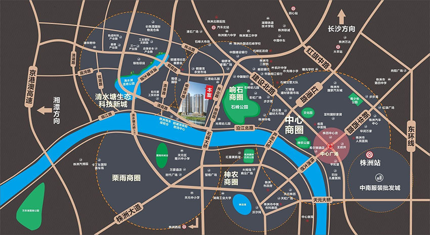 旭辉湘江汇项目位于石峰清霞路16号