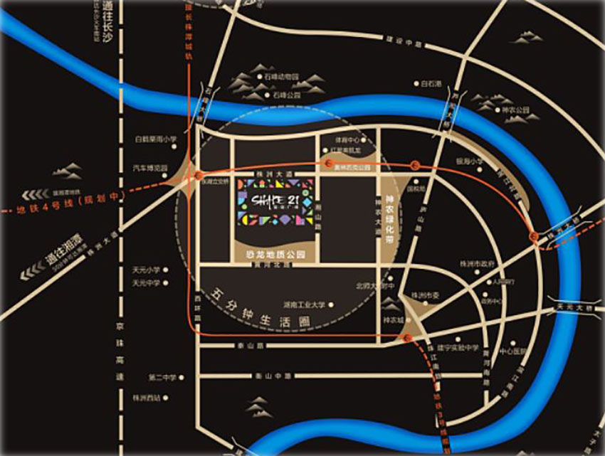 型格U公馆项目位于株洲大道与莲花路交汇处