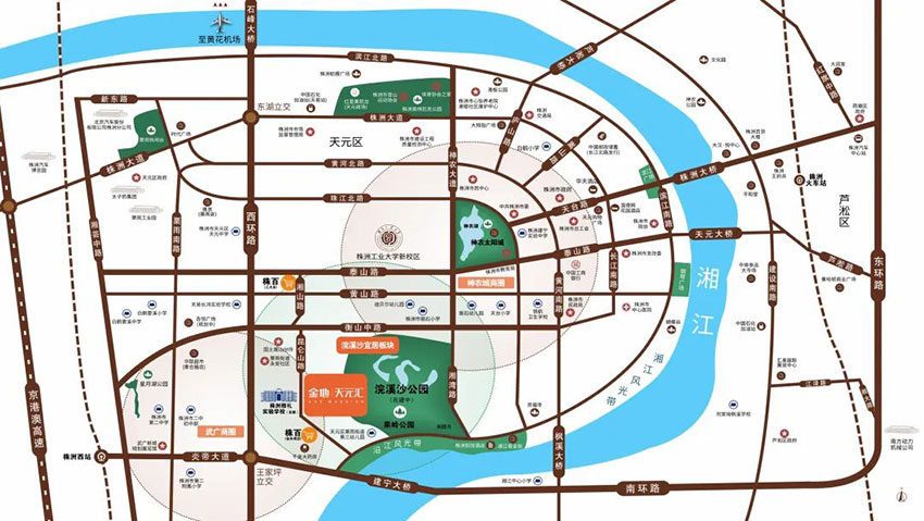 天元汇项目位于天元区湘山路与南塘路交汇处（株洲雅礼学校对面）