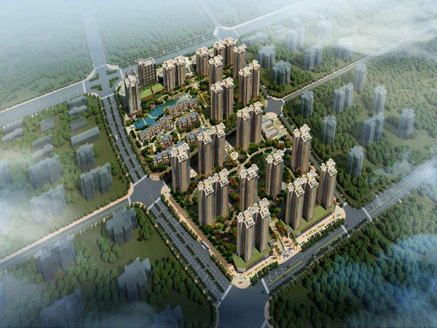 中房天玺湾项目位于天元泰山西路与栗雨东路交汇处