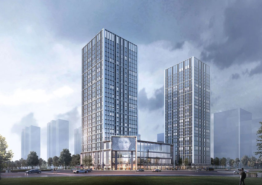 绿地株洲城际空间站项目位于天元株洲市天元区高铁西站正对面