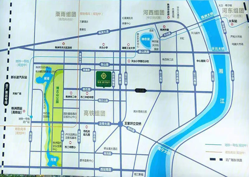 建宁翰府项目位于天元区凿石路与西环线辅道交汇处