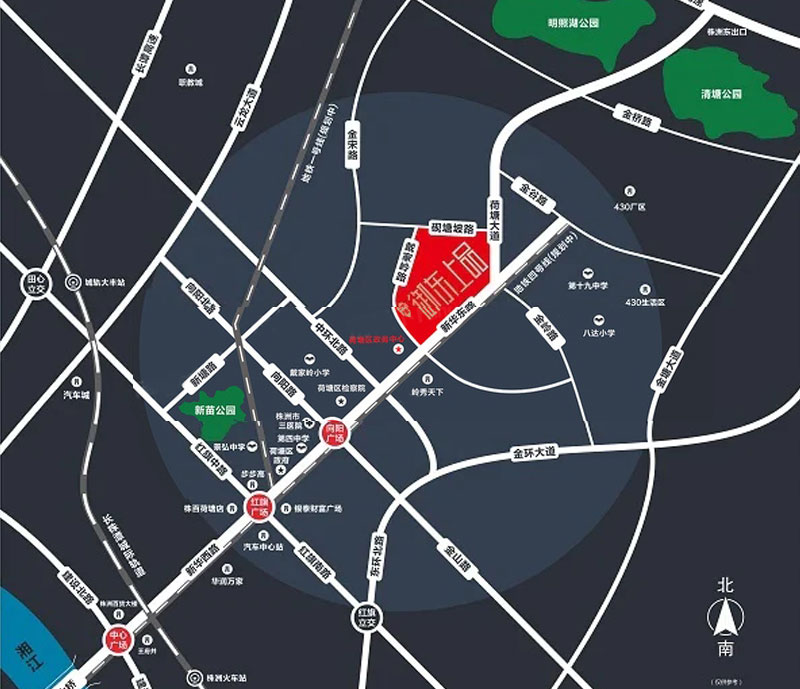 天隆御东上品项目位于荷塘政务中心旁（新华东路188号）