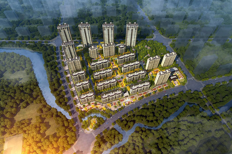 建宁檀府项目位于荷塘建宁港路与映日路交汇处（金山街道办事处对面）