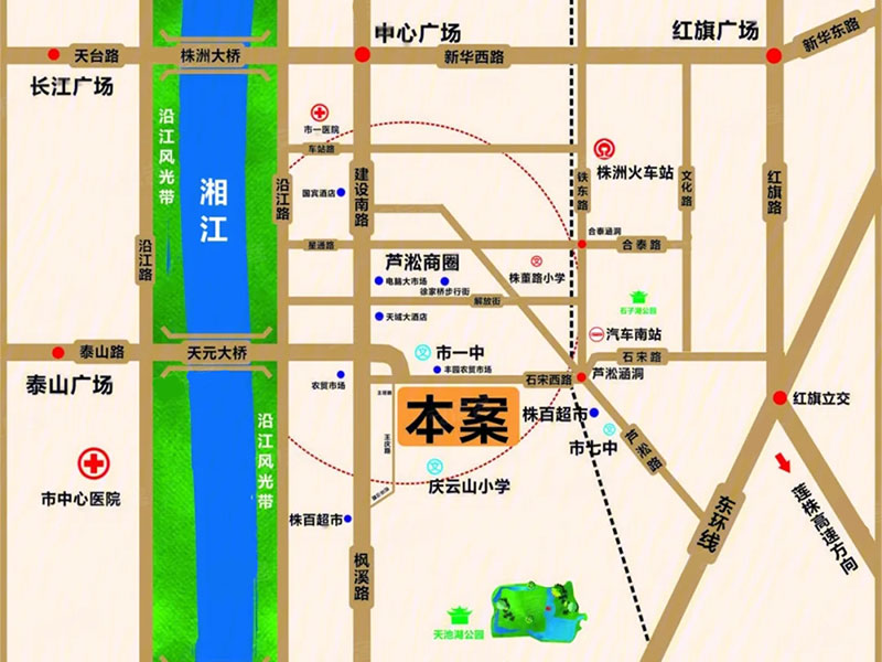 融城钻界项目位于芦淞石宋西路与王塔冲路交汇处