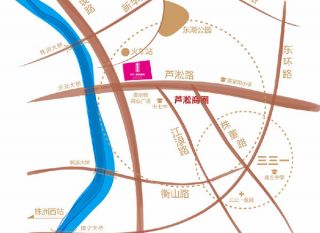株洲芦淞区宝江南城首座为您提供该项目区位图欣赏