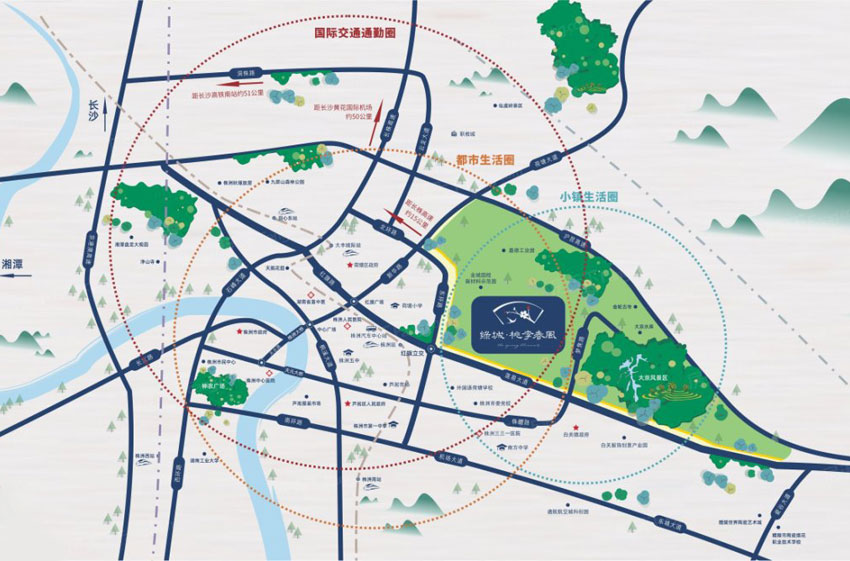 桃李春风项目位于株洲芦淞区莲易大道旁（红旗广场向东5公里）