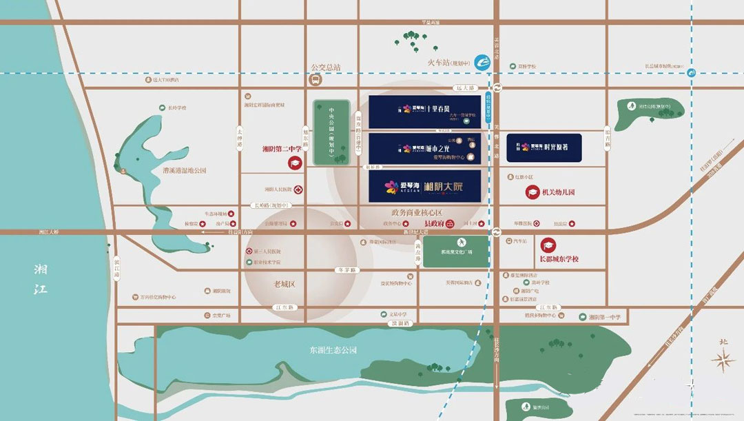 湘阴大院项目位于湘阴县芙蓉北路县政府北