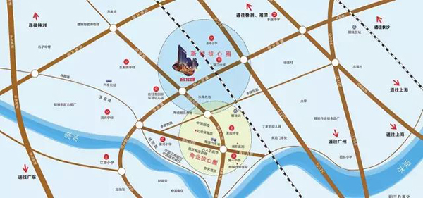 台北城项目位于国瓷路与醴陵大道的交汇处