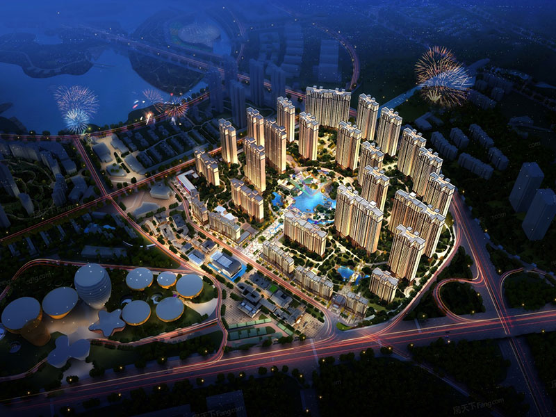 金东陶子湖项目位于醴陵凤凰大道与东城大道交汇处西北角