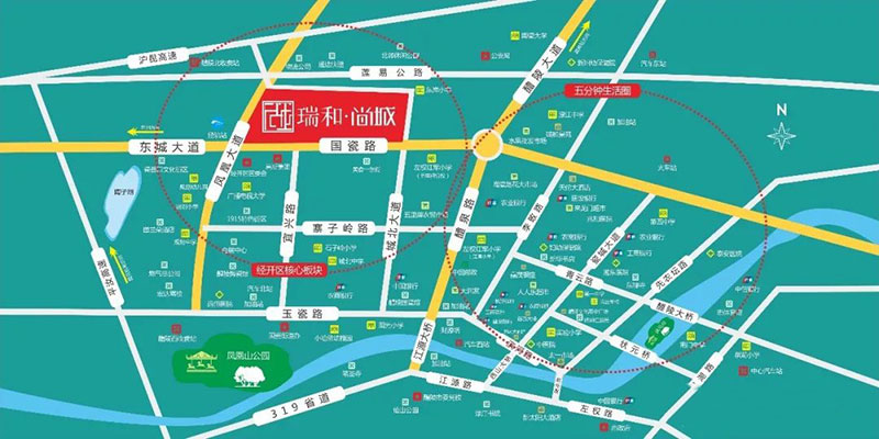 瑞和南苑项目位于醴陵左权南路与塔前路交汇处