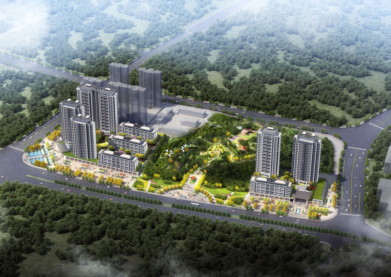 公园世家项目位于醴陵市醴陵大道与云盘山路交汇处