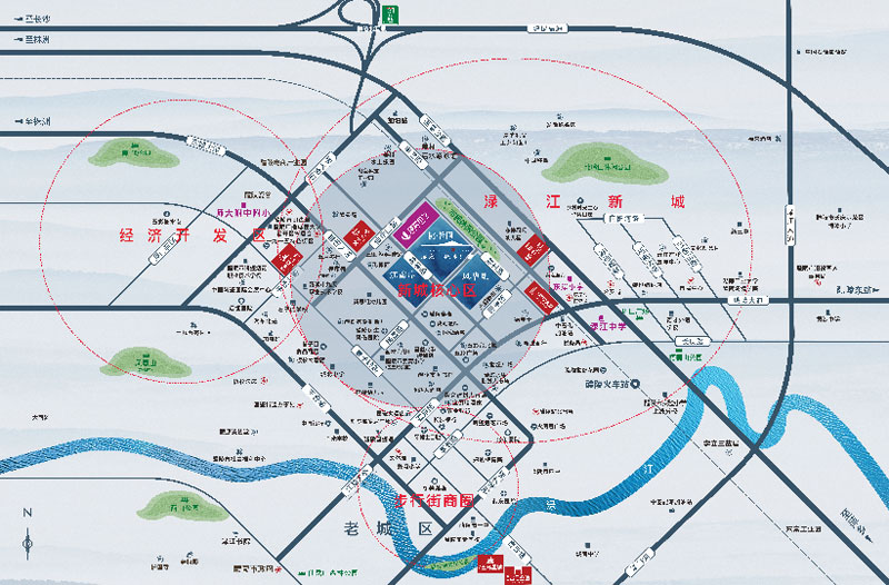 桃李江南项目位于醴陵市国瓷大道与民富路交汇处