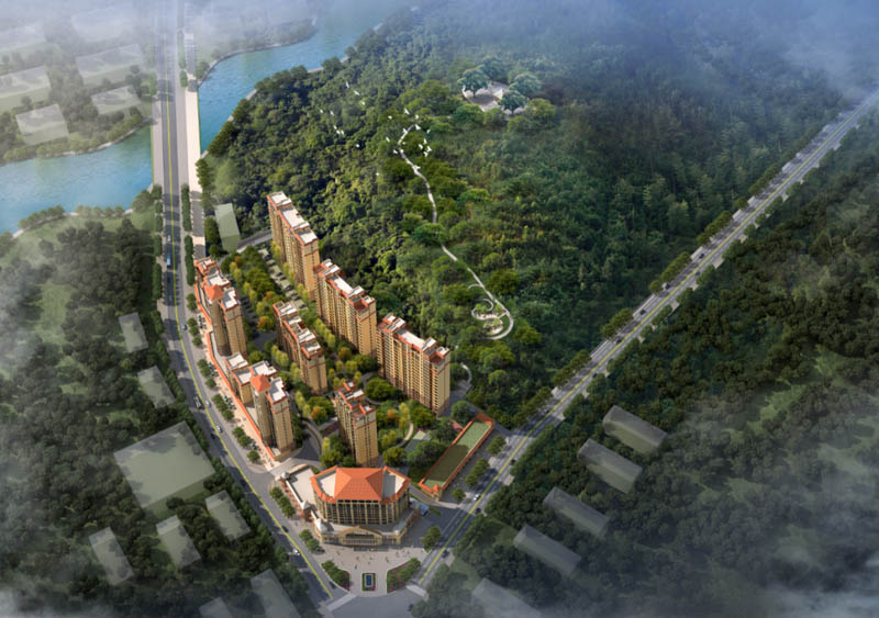 东江御景项目位于资兴市东江大道与322省道交汇处，千佛塔对面