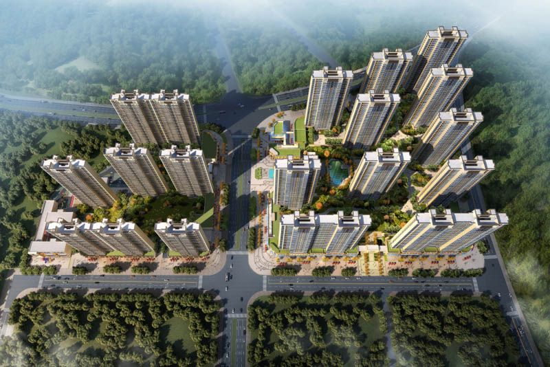 山湖海上城项目位于宜章县宜章大道百通汽车总站往东800米