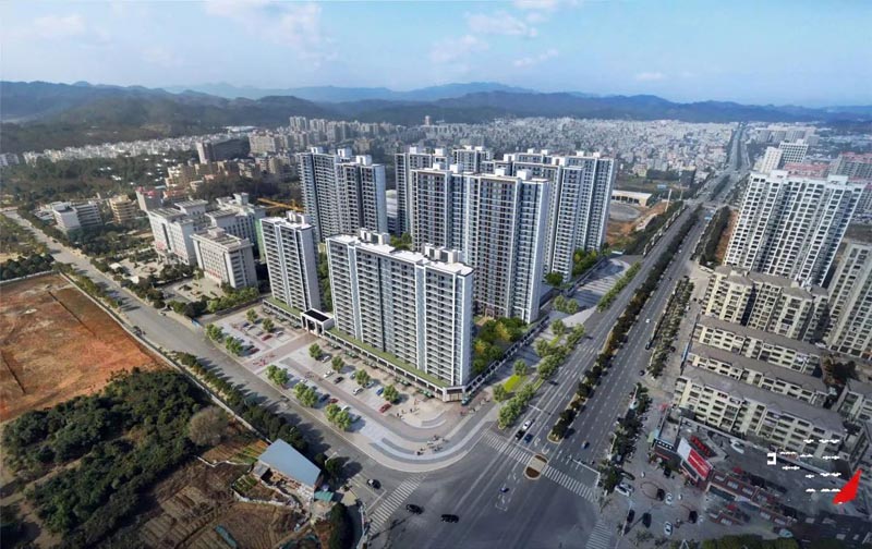 江南学府项目位于郴州市汝城县汝城大道与和平路交汇处