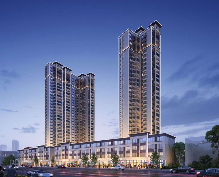 公园豪庭项目位于攸县中心大道与农机路交汇处