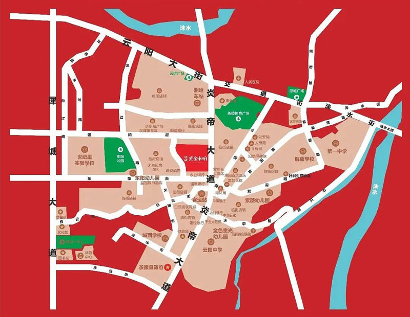 紫金和府项目位于茶陵国土局对面（原肉食大楼）