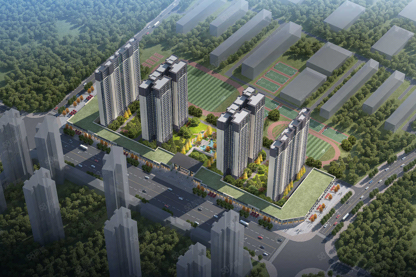 皇廷江山府项目位于嘉禾县嘉园路与纵十五路交汇处