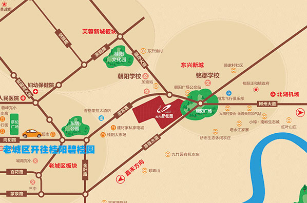 碧桂园项目位于朝阳广场旁（桂阳县郴州大道与珍珠大道交汇处）