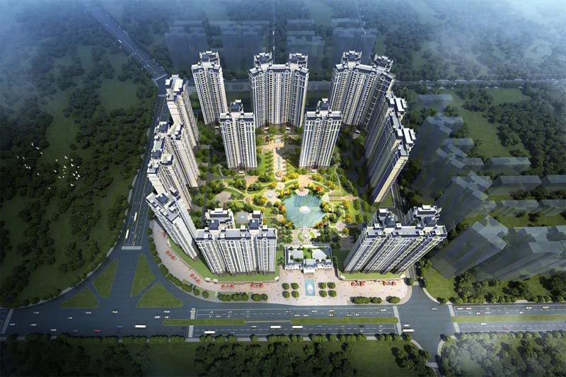 金麟府项目位于桂阳龙潭东路与骏马大道交汇处（宝蓝广场旁）