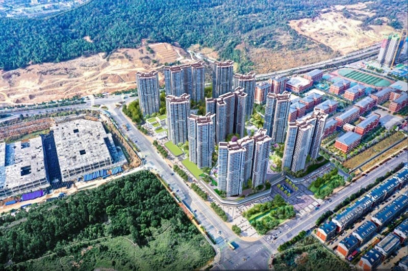 盛世华庭项目位于郴县路与茶园路交汇处（金海学校旁）