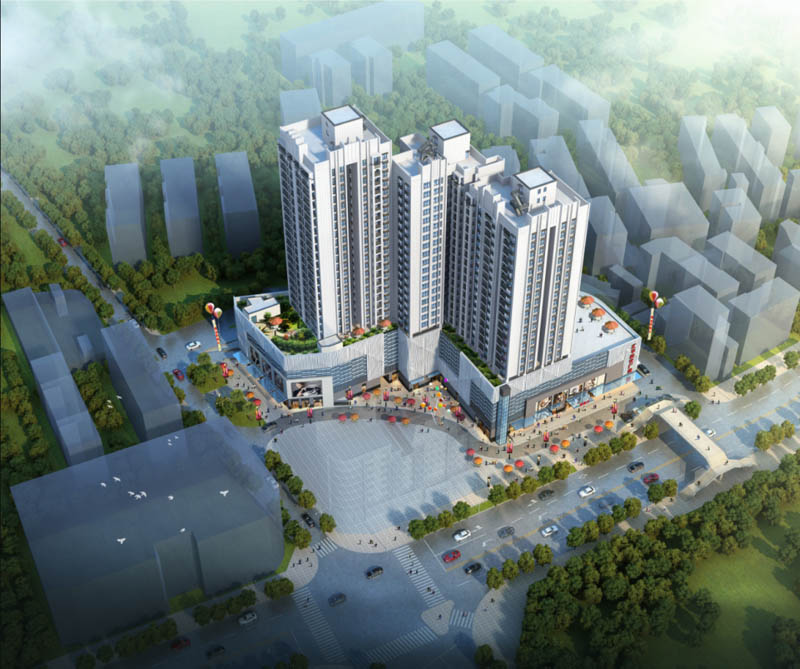 汇华时代广场项目位于郴州市国庆北路33-12号原北湖市场正对面