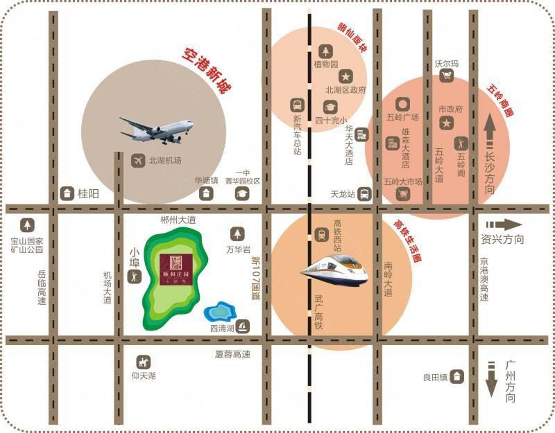 颐和庄园项目位于郴州小埠南岭生态城颐和庄园