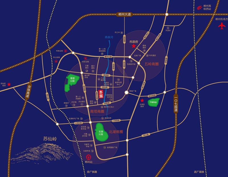 宏祥龙溪湾项目位于郴州市北湖区香花北路20-22号