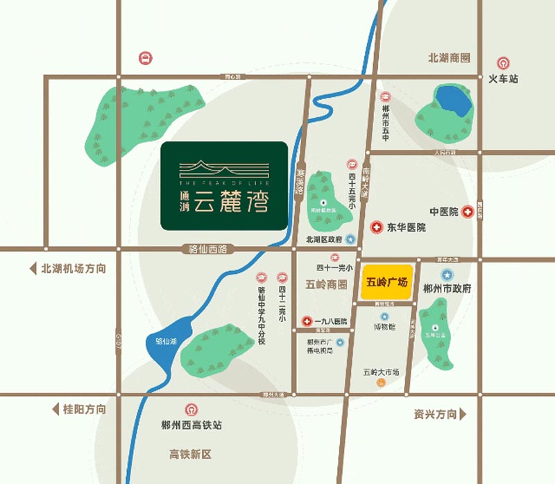 通鸿云麓湾项目位于湖南省郴州市北湖区永春路北