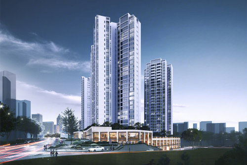 五岭乾源项目位于郴州市骆仙西路与香雪西路交汇处