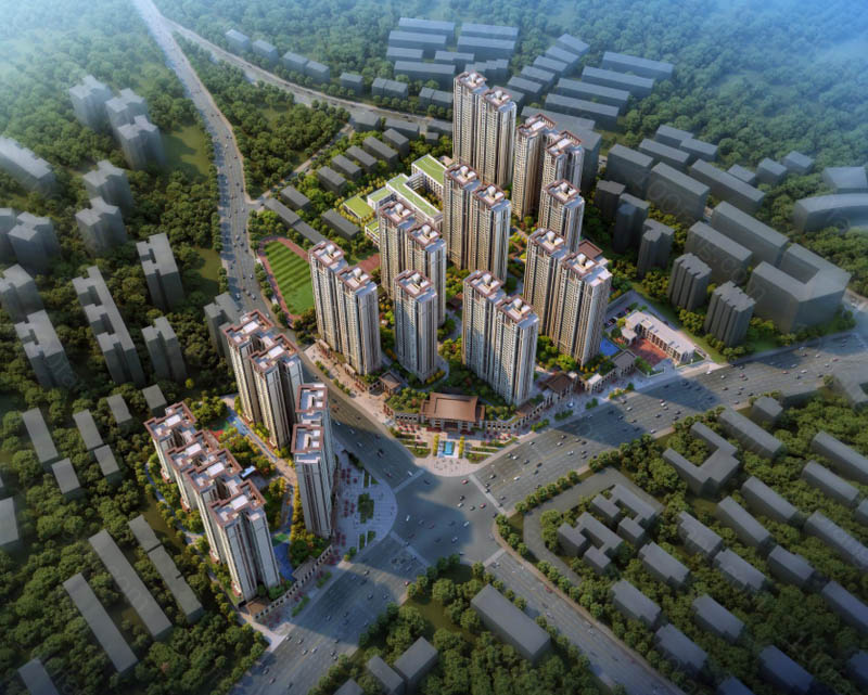 中铁岭南府项目位于郴州市香雪路和南岭大道交汇处