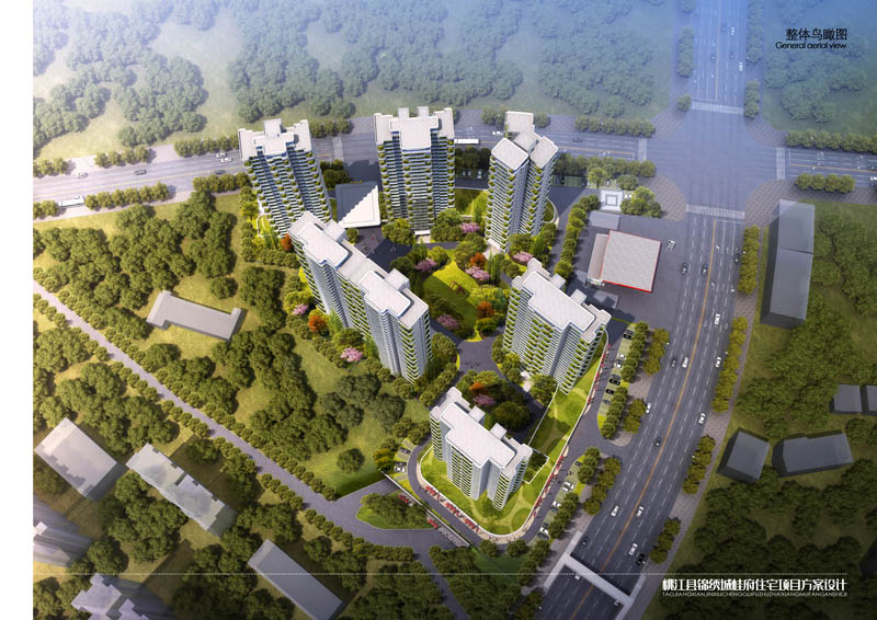 锦绣城二期项目位于桃江县金盆大道与美人窝路交汇处