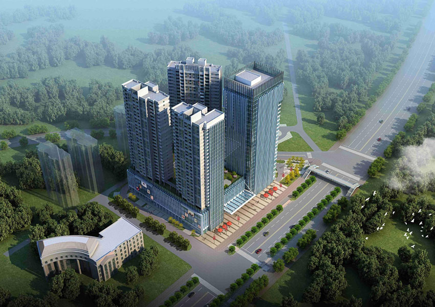 江山天著项目位于郴江路石榴湾公园东门（奥米茄天桥）