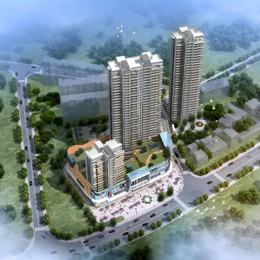 东湖中央广场项目位于湘阴县江东路宗棠广场正对面(原老汽车站）